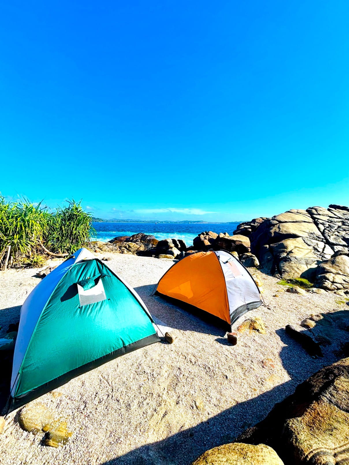 Blue beach camping
